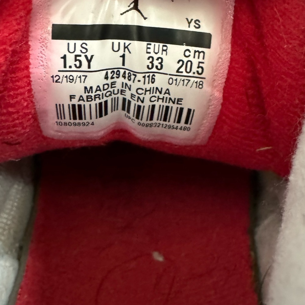Air Jordan 3 Retro PS 'Cardinal Red' size 1.5Y - Picture 7 of 10
